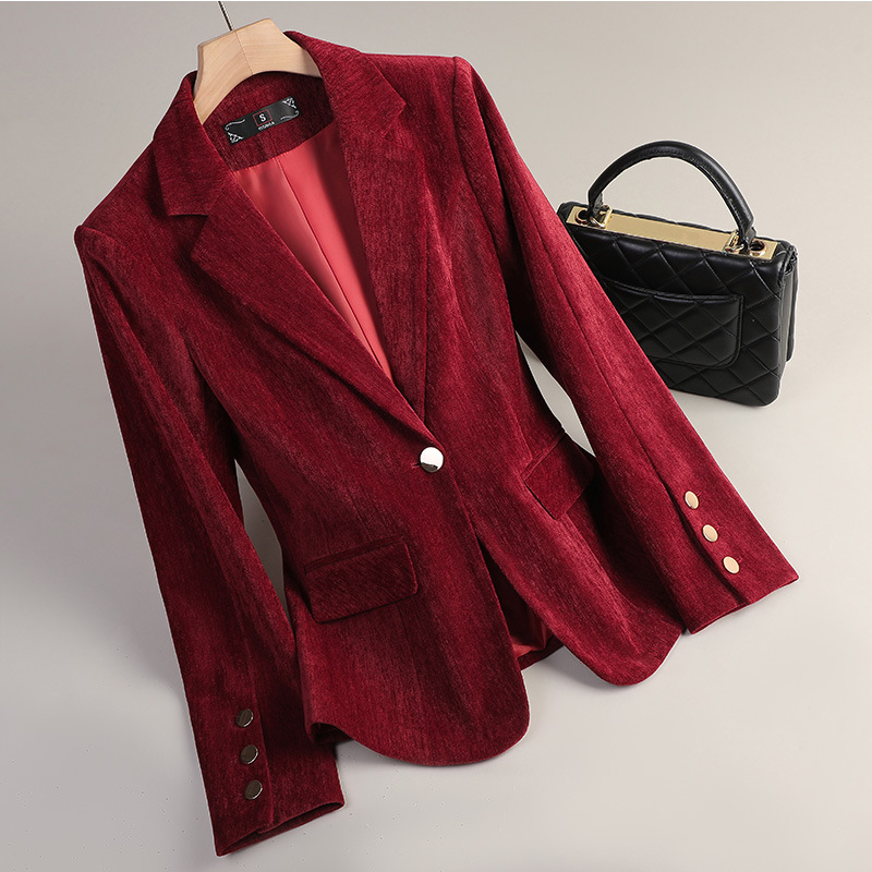 Geelgouden fluwelen blazer Dam - Winter Clothing Work recensie en prijs